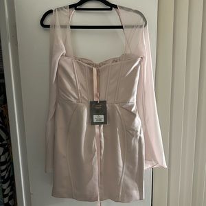 House of CB Isra Crystal Gray Dress Medium
